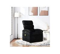 vidaXL Fauteuil de massage inclinable – Chaise de relaxation, dossier & repose-pied – Noir tissu