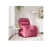 vidaXL Fauteuil de massage inclinable velours rouge bordeaux avec repose-pieds et accoudoirs