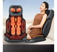 Fauteuil de massage Shiatsu avec chaleur et vibration, masseur pour le dos, le cou et les épaules pour la maison et le bureau, avec adaptateur secteur britannique, cadeau idéal pour la relaxation