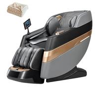 Fauteuil De Massage Shiatsu Équipé D'un Système De Rouleaux SL-track Avec 12 Modes De Massage, Offrant Un Soin Complet Du Dos Et Des Jambes.(Gray)