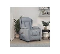 vidaXL Fauteuil de Massage, Siège Inclinable avec Dossier et Repose-pied Réglables, Chaise de Salle de Séjour Salon Intérieur, Gris Clair Tissu Gris G