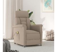 Fauteuil De Massage Vidaxl En Tissu Microfibre Taupe Gris