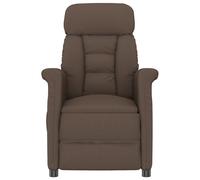 Fauteuil de massage vidaXL marron multi-positions avec dossier réglable, cadre en bois robuste et accoudoirs doux pour un confort au top - Parfait pour le salon, le bureau ou la chambre