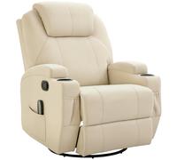 Fauteuil De Massége - Homcom - Inclinable - Dossier Et Repose-pieds Réglable - Revêtement Synthétique - 84 X 92 X 109 Cm - Crème