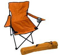 Fauteuil de pêche Chaise de camping Chaise de régie avec porte-boisson et sac en orange