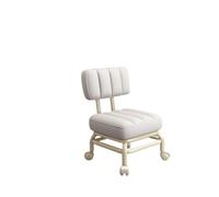 Fauteuil de pédicure avec assise basse et roulettes, repose-pieds universel, roues pivotantes, tabouret pour pédicure, fitness, maison, garage, barbier (gris clair, taille unique) (blanc)