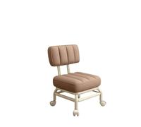 Fauteuil de pédicure avec assise basse et roulettes, repose-pieds universel, roues pivotantes, tabouret pour pédicure, fitness, maison, garage, barbier (marron clair)
