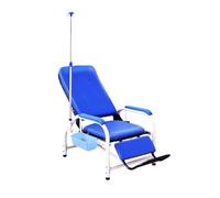 Fauteuil de Perfusion Réglable avec Potence, Fauteuil Médical Inclinable avec Repose-pieds et Panier de Rangement, for Clinique, Prélèvement Sanguin et Transfusion