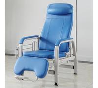 Fauteuil de phlébotomie, fauteuil de prélèvement sanguin, fauteuil de perfusion simple,Fauteuils d'accueil pour salle d'attente entièrement inclinables avec accoudoirs (Blue leather armrests)