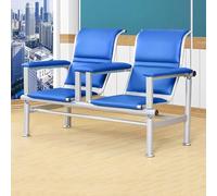 Fauteuil de phlébotomie, fauteuil de prise de sang avec support pour perfusion,Fauteuils d'accueil pour salle d'attente entièrement inclinables Avec accoudoirs (Double blue leather armrests)