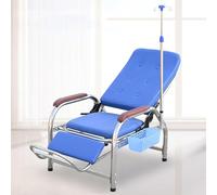 Fauteuil de Phlébotomie Fauteuil de Prise de Sang,chaises de Salle D'attente et D'accueil Entièrement Inclinables,fauteuil Médical en Cuir Avec (Full-lying stainless steel with plate pedals)