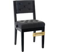 Fauteuil de piano, chaise tabouret Piano Chair Premium, dossier, noir brillant