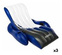 Fauteuil de piscine gonflable Intex Floating Recliner Bleu Blanc 180.3 x 66 x 134.6 cm