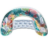 Fauteuil de piscine gonflable pour adulte avec porte-gobelet, dossier ergonomique et poignée - Style cygne - Chaise longue flottante pour piscine, plage et fête d'été (résistant aux UV, PVC robuste)