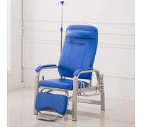 Fauteuil de procédure médicale inclinable avec accoudoirs rembourrés et cadre en acier, tige de perfusion réglable pour le prélèvement sanguin et le confort du patient en milieu clinique