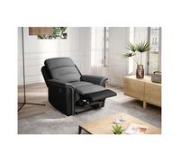 LOUNGITUDE - Canapé/Fauteuil de Relaxation Manuel - Simili et Microfibre - Gris - Fauteuil