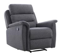 LOUNGITUDE - Fauteuil de Relaxation Manuel en Tissu - Gris foncé