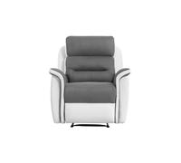 Fauteuil de Relaxation 1 place RELAXXO LÉON - Microfibre et Simili - Blanc et gris