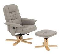 Fauteuil de relaxation avec repose-pieds CHARLY, en tissu gris