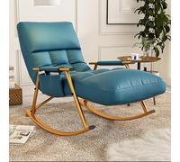 Fauteuil De Relaxation Confortable avec Repose-Pied Réglable sur 6 Hauteurs - À Bascule, Facile à Nettoyer, Cadre en Métal - Pour Salon, Chambre (Col