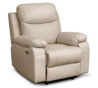 Fauteuil de relaxation électrique BONA en tissu imitation cuir - Beige - L97 x 90 x 100cm - LOUNGITUDE