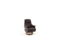 Fauteuil de relaxation électrique en cuir marron et naturel - LUMOS