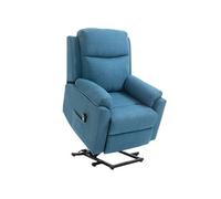 Fauteuil de relaxation électrique - fauteuil releveur inclinable avec repose-pied ajustable et télécommande - tissu aspect lin bleu