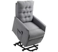 HomCom Fauteuil de relaxation électrique releveur inclinable avec repose-pied ajustable - lin gris
