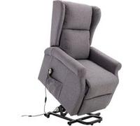 HomCom Fauteuil releveur électrique inclinable – repose-pied réglable, télécommande, lin gris chiné