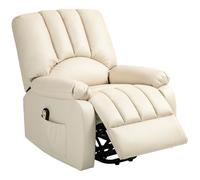 HomCom Fauteuil releveur électrique – Relax inclinable microfibre, repose-pied, télécommande, Beige
