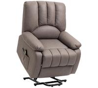 HomCom Fauteuil releveur électrique Relax inclinable microfibre gris télécommande 86 x 92 x 102 cm