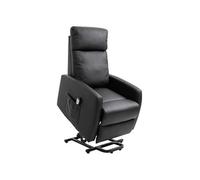 HOMCOM Fauteuil releveur électrique, Fauteuil de Relaxation, inclinable avec Repose-Pied Ajustable, télécommande et Pochette, revêtement synthétique, Noir