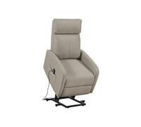 Fauteuil de relaxation électrique inclinable en tissu beige avec repose pieds - Longueur 64 x Largeur 93 x Hauteur 104 cm - -