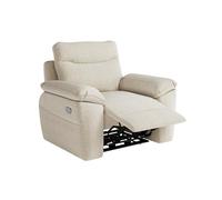 Fauteuil de relaxation électrique ROSS en tissu texturé 3D - Beige - L101 x P100 x H102cm - LOUNGITUDE