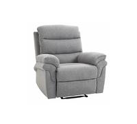 HomCom Fauteuil relaxation inclinable manuel – repose-pied réglable – tissu polyester gris chiné