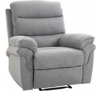 HomCom Fauteuil relaxation inclinable manuel – repose-pied réglable – tissu polyester gris chiné