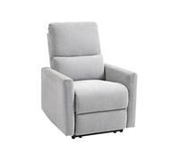 Fauteuil inclinable - HOMCOM - dossier et repose-pieds réglables, assise rembourré - tissu en lin - gris clair