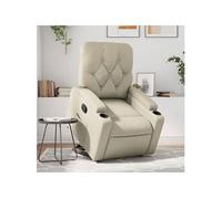 vidaXL Fauteuil de relaxation inclinable similicuir crème Beige G
