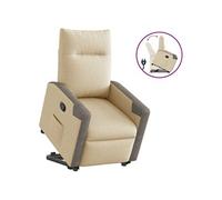 vidaXL Fauteuil de relaxation inclinable Tissu crème – Crème G
