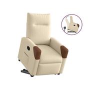 vidaXL Fauteuil inclinable Crème Tissu