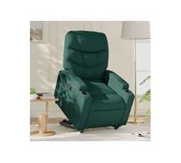 Fauteuil de relaxation inclinable tissu vert foncé