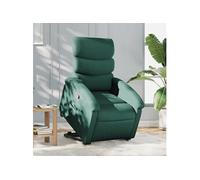 vidaXL Fauteuil inclinable de relaxation en tissu vert foncé