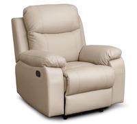 Fauteuil de relaxation manuel BONA en tissu imitation cuir - Beige - L97 x 90 x 100cm - LOUNGITUDE