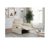 Fauteuil de relaxation manuel ROSS en tissu - Beige - L101 x P100 x H102cm - LOUNGITUDE