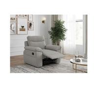 Fauteuil de relaxation manuel ROSS en tissu texturé 3D - Gris clair - L101 x P100 x H102cm - LOUNGITUDE