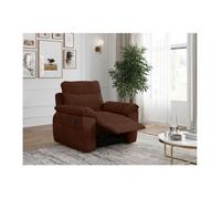 Fauteuil de relaxation manuel ROSS en velours côtelé - Marron - L101 x P100 x H102cm - LOUNGITUDE