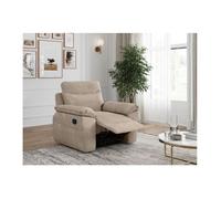 Fauteuil de relaxation manuel ROSS en velours côtelé - Taupe - L101 x P100 x H102cm - LOUNGITUDE