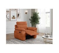 Fauteuil de relaxation manuel ROSS en velours côtelé - Terracotta - L101 x P100 x H102cm - LOUNGITUDE