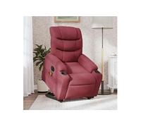 Fauteuil de relaxation, massage, inclinable électrique réglable tissu bordeaux