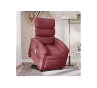 Fauteuil de relaxation, massage, inclinable électrique réglable tissu bordeaux